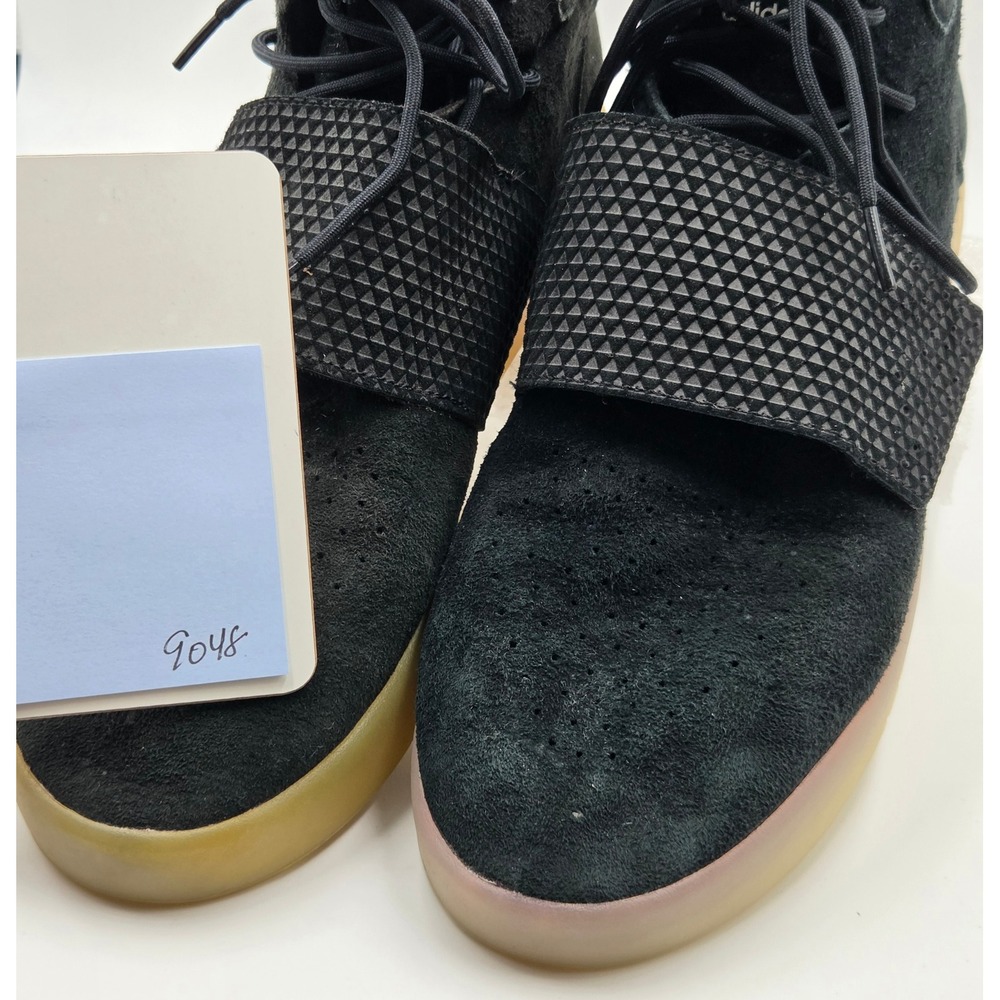 Adidas Tubular Invader Shoes Mens 12 Black Suede Strap Core Gum BB5038 - Picture 9 of 9
